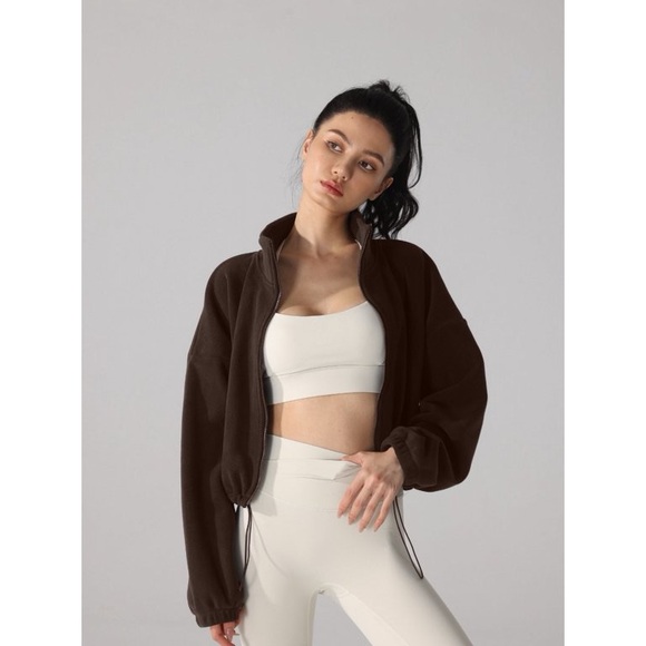 Alo Yoga Ollie Fleece  zip up high collar fitness sports sweater size Medium - Picture 7 of 10